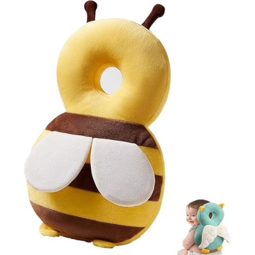 Baby Walker Head Protector Backpack Wear,Toddler Adjustable Baby Head Protection, Safety Pad Backpack for 5-24 Months Baby Learning Walking Crawling,Baby Head Protection Pad (Little Bee)