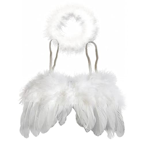 Eforcase Photography Props Angel Wings for Newborn Baby Boys Girls Photograph Shoot Costume Angel Feather Wings Halo Assistant Prop