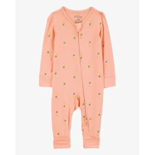 Baby Pineapple Print 2-Way Zip PurelySoft Convertible Foot Sleep & Play Pajamas - Coral - Carter's | Carter's