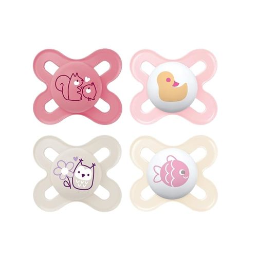 MAM Original Start Matte Baby Pacifiers, Binky for 0-3 Months, BPA-Free Silicone Nipple, Easy to Clean, Best for Newborn Babies, Developed with Medical Experts, 4 Count Binkies with Sterilizer Case