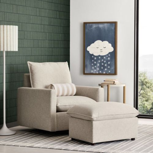 Harbour Natural Flange Nursery Ottoman