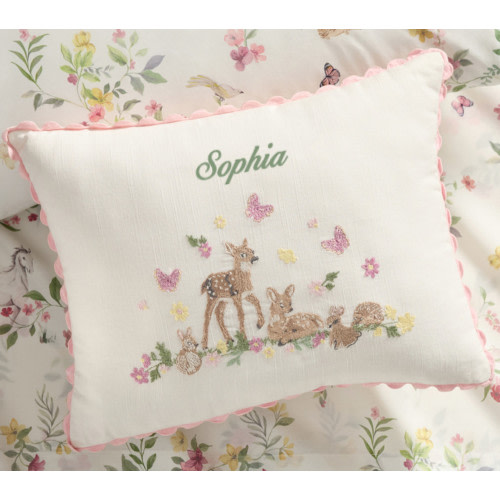 AERIN Embroidered Fawn Personalized Pillow