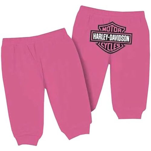 Harley-Davidson Baby Girls' Interlock Glitter Bar & Shield Pants, Pink 4000603