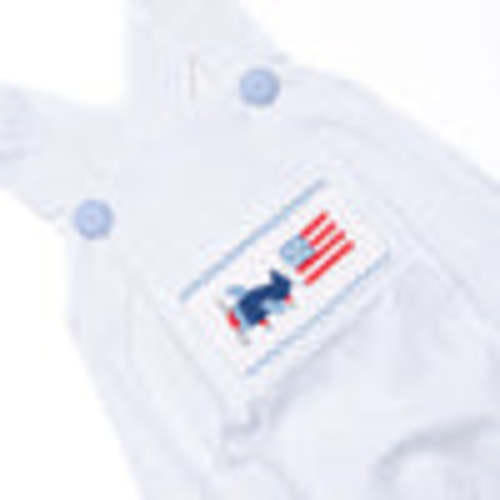 All-American Aviator Smocked Bubble, Blue – Stitchy Fish