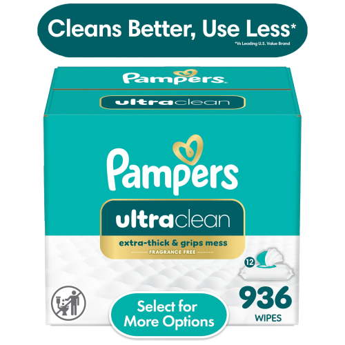 Pampers Baby Wipes Unscented 12 Pack 936 Count Hypoallergenic for Diaper Changes