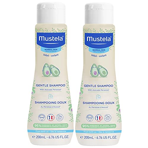 Mustela Baby Gentle Shampoo with Natural Avocado - Hair Care for Kids of all Ages & Hair Types - Tear-Free & Biodegradable Formula - Various Sizes - 1 or 2-Pack