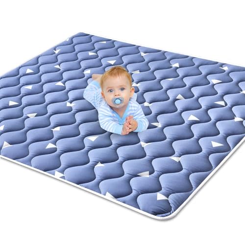 Lilyvibebearhappy Premium Foam Baby Play Mat, 50x50 Play Mat for Playpen, Thicken One-Piece Crawling Mat, Non-Slip Cushioned Activity PlayMats for Infants, Babies, Toddlers, Play & Tummy Time