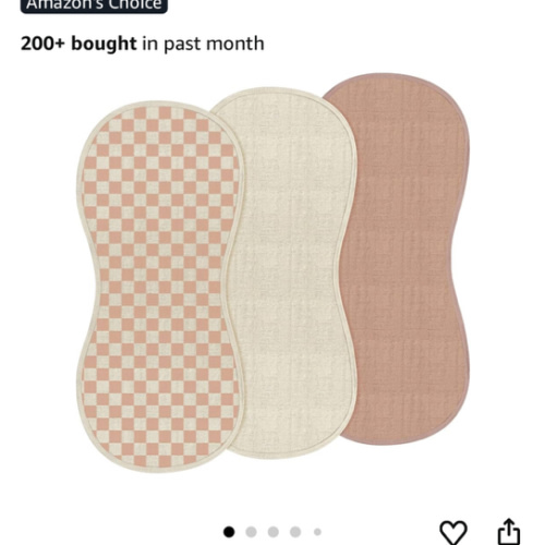 Hahafelt 3 Pcs Changing Pad Liners Fits in Peanut Shape Changing Pad Waterproof Diaper Mats Organic Cotton Peanut Mats are Warm on a Baby's Back, Washable Reusable(Checker Style,Brown)