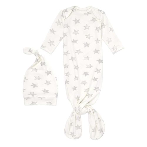 aden + anais Snuggle Knit Knotted Newborn Baby Gown and Hat Set 0-3 Months Star