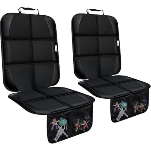 Meolsaek Car Seat Protector, Seat Protector for Child Car Seats with Non-Slip Thickest Padding, Seat Cover for Baby and Pet,Sedan SUV Truck (2 Seat Protector Black)