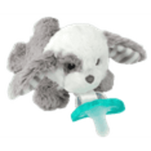 RaZbaby RaZbuddy Paci Holder - Detachable JollyPop Pacifier 0m+ - Puppy - Bpa Free - Pacifier Made in USA
