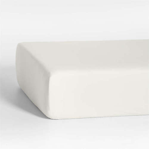 Cozy Cloud Pampas Ivory Washed Organic Cotton Baby Crib Fitted Sheet