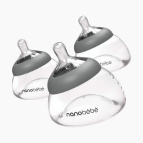 Nanobebe Breastmilk Bottle - Grey, 3