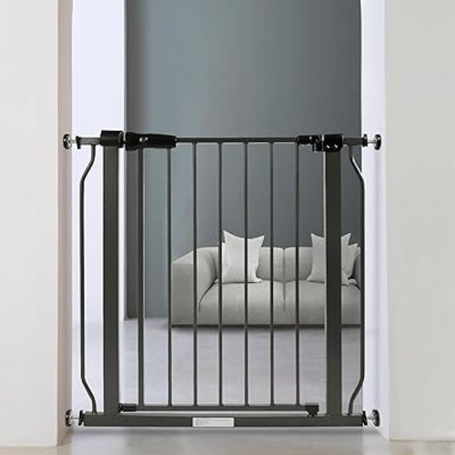 BalanceFrom Walk Thru Safety Gate for Baby and Pets, Doorways, Stairways, Hallways, Fits 29.1-33.8 Inch Openings, 36 Inch Height, Graphite