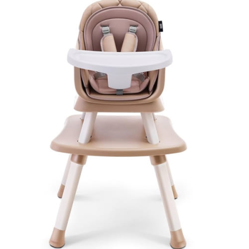 HARPPA 6 in 1 Baby High Chair, Convertible Infant Feeding Chair for Babies & Toddlers Table, Dining Booster Seat with Removable Tray, Khaki