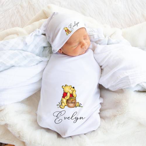 Personalized Baby Blanket | Personalized Baby Gift | Personalized Baby Boy Gift | Baby Shower Gift | Baby Gift Set | Winnie the Pooh Gift