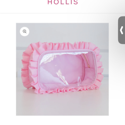 Ruffled Nylon Large Clear Pouch