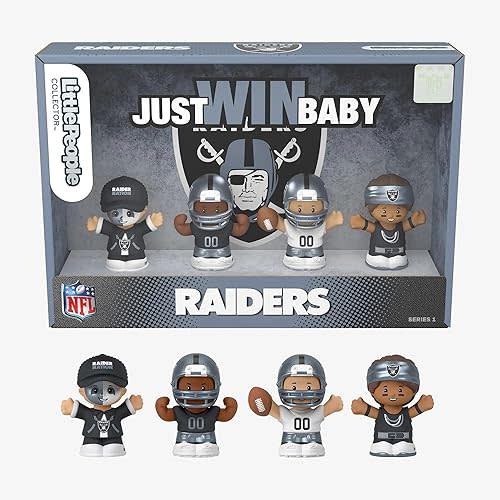 Little People NFL 4 Piece Collector Figure Box Team Set, Team Colors, One Size (LV Raiders)