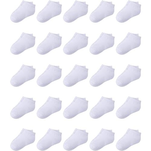 Duufin 25 Pairs Toddler Ankle Socks Low Cut Kids Half Cushion Socks Low Rise Ankle Socks for Boys and Girls