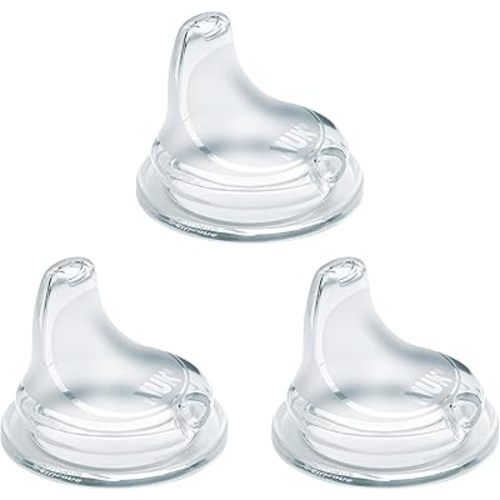 NUK Replacement Silicone Spout for NUK Active and Learner Cups, Clear, Pack of 3