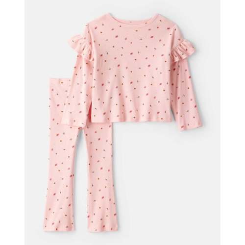 Toddler Girl 2-Piece Print Cotton Long-Sleeve Tee & Pant Set - Pink - Carter's | Carter's