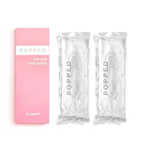 Popped Reusable Hot and Cold Packs | Made in The USA | Perineal Ice Packs, Cooling Pads for Postpartum Essentials | Gel Pack for Pain Relief, Hemorrhoids, and Cramping After Birth (2 Count)
