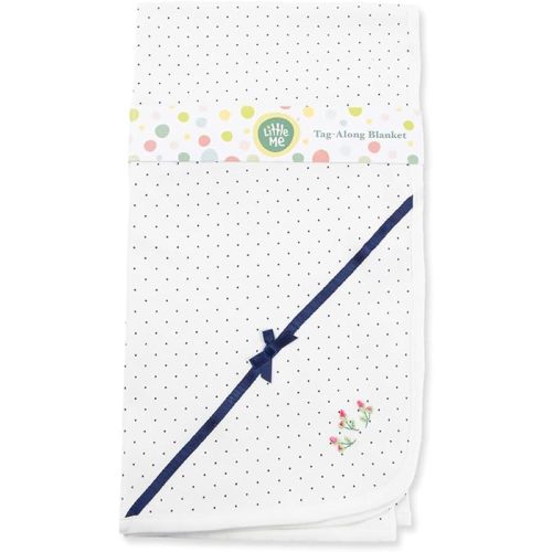 Little Me Blankets for Baby Girls' Swaddling Receiving Blanket, Ivory Rosebud, 30 x 27 Inches