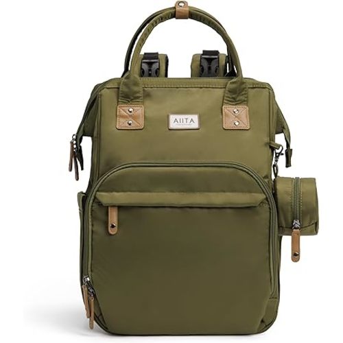 Diaper Bag Backpack, Multifunction Diaper Bag with Changing Pad, Baby Diaper Bags for Boys Girls, Stylish Large Capacity Travel Backpack for Moms Dads, Baby Shower Gifts,Unisex – Olive Green