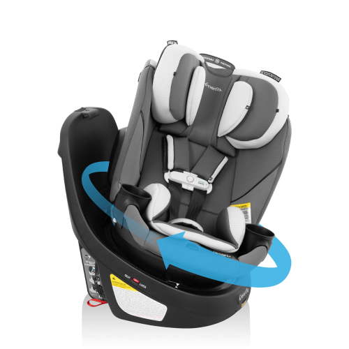 Evenflo Gold Revolve360 Slim 2-in-1 Rotating Car Seat with SensorSafe (Pearl)