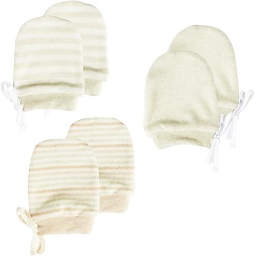 Newborn Mittens No Scratch 100% Organic Cotton 3 Packs Mitts Baby Boy Girl Neutral With String 0-12 months