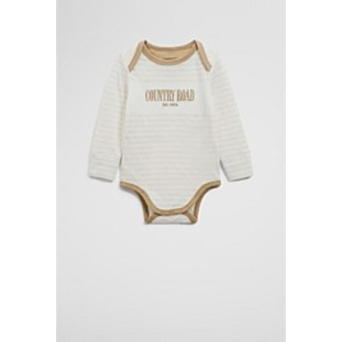 Oatmeal Marle Organically Grown Cotton Long Sleeve Heritage Bodysuit - Jumpsuits & Bodysuits | Country Road