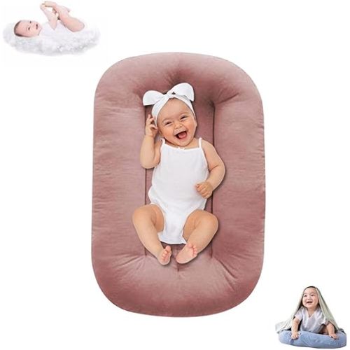 Baby Lounger for Infants 0-12 Months, Bionic Design Baby Lounger Soft Organic Cotton Breathable Lounger, Newborn Babies Essentials Gifts