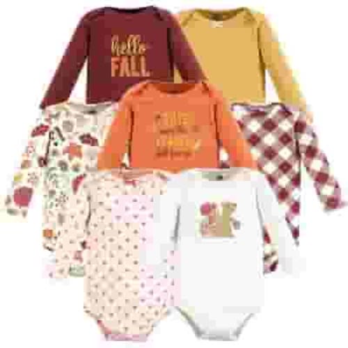 Hudson Baby Cotton Long-Sleeve Bodysuits, 7-Pack, Preemie-24 Months