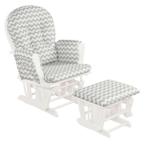 Tangkula Rocking Chair Baby Nursery Chair Glider With Ottoman &storage Pocket Light Grey