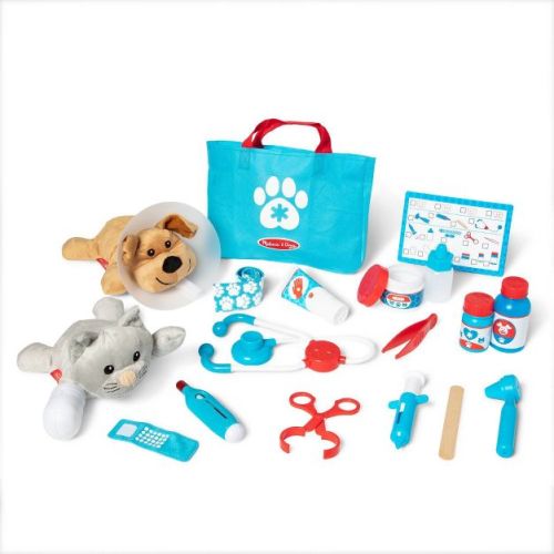 Melissa & Doug Examine and Treat Pet Vet Pretend Play Set With Plush Dog And Cat (24 Pcs)