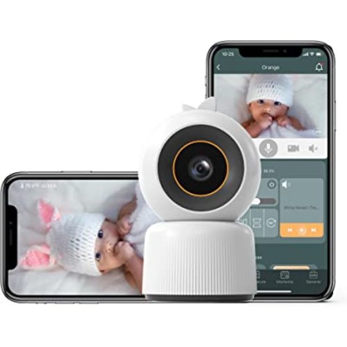 Cheego 3MP HD Smart Baby Monitor with Camera and Audio, A.I. Safety Alerts, Two Way Talk, Night Vision, 4X Zoom, Room Humidity & Temp, Cry Detection, Multicolor Night Lamp : Baby