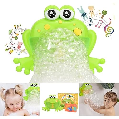 Light Up Baby Bath Bubble Toys,Tub Big Frog Automatic Bubble Maker Blower Toys with 24 Music Baby Fun Shower Toys, for Boys, Girls(New 2024)