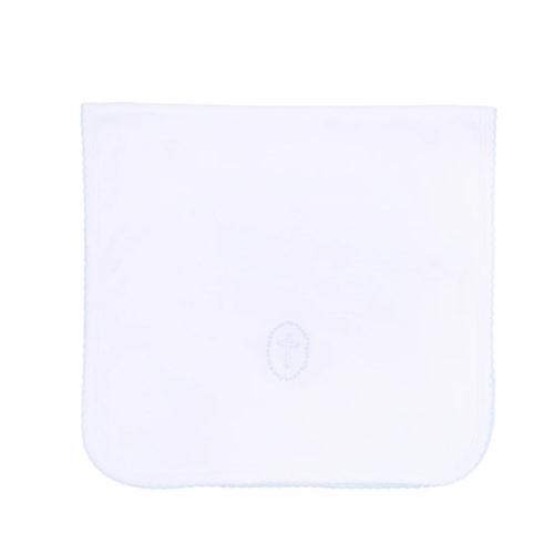Blessed Embroidered Burp Cloth - Blue