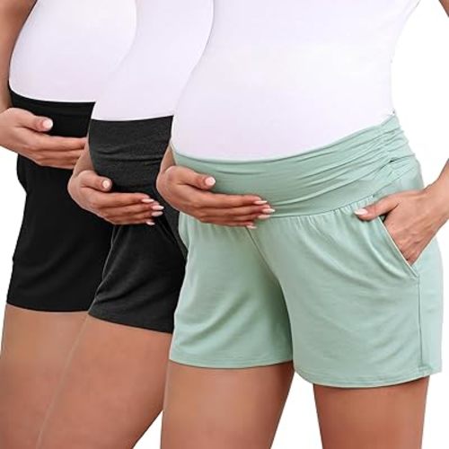 Eileithyia Women's Maternity Lounge Shorts with Pockets Cooling Summer Maternity Clothes Pregnancy Must Haves