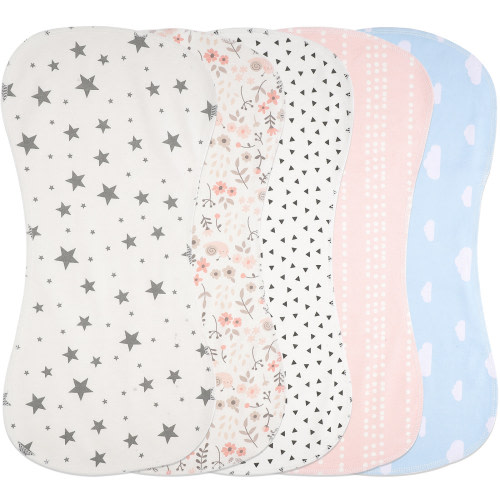 5Pcs Burp Cloths Cotton Baby Burping Cloth Baby Bibs Newborn Burping Rags