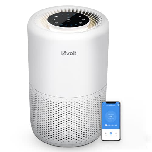 LEVOIT Air Purifier for Home Bedroom, Smart WiFi Alexa Control, Covers up to 916 ft², 3-in-1 Filter with HEPA Sleep Mode for Allergies, Pollutants, Smoke, Dust, 27dB Quiet, Core 200S-P, White