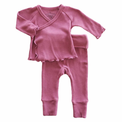 2pc Waffle Crossover Top & Bottom