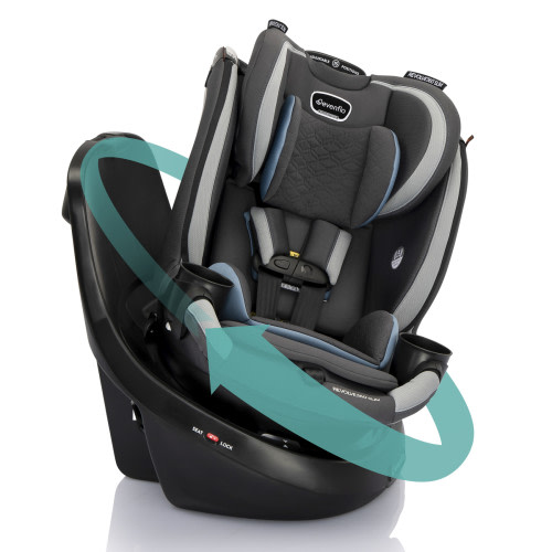 Evenflo Revolve360 Slim 2-in-1 Rotational Car Seat with Quick Clean Cover - Stow Blue