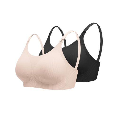 Ekouaer Nursing Bras for Breastfeeding Ribbed, Seamless Ultra Comfort Maternity Bralette Wireless Pregnancy Sleep Bra