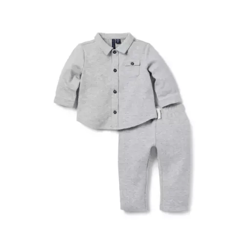 Newborn Classic Grey Heather Baby Quilted Matching Set by Janie and Jack