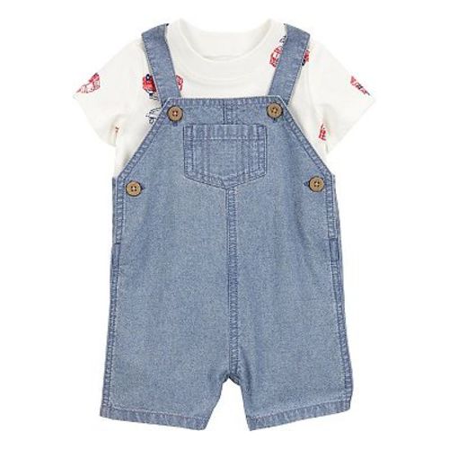 Baby Boy Carter's 2-Piece Fire Truck Tee & Shortalls Set