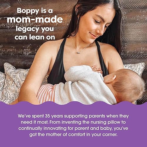 Boppy Nursing Pillow with Luxe Fabric Cover, Larger, More Supportive Pillow for Breastfeeding and Bottle Feeding; Firmer and Higher Than Original, w/Premium Cover; JPMA Certified