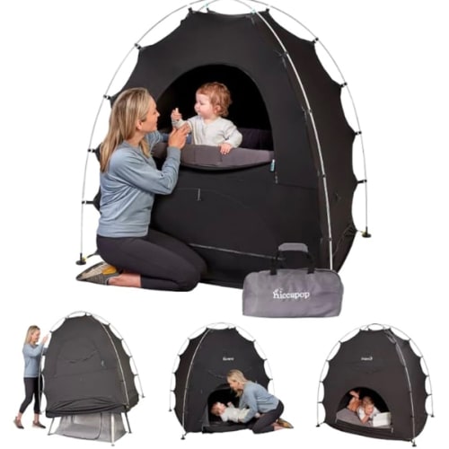 Amazon.com : Hiccapop Daydreamer Blackout Tent for Pack and Play, Patented Portable Crib Tent, Blackout Canopy Crib Cover, Sleep Pod for Kids