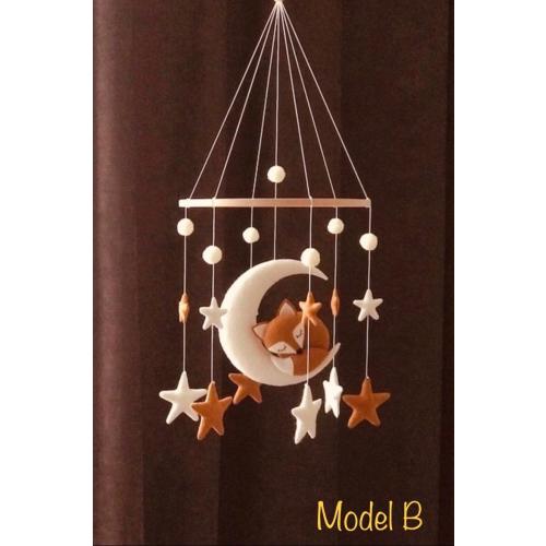 Fox mobile sleeping fox nursery decor woodland mobile forest mobile Minimalist mobile boy nursery wildlife wolf mobile boho mobile hanging