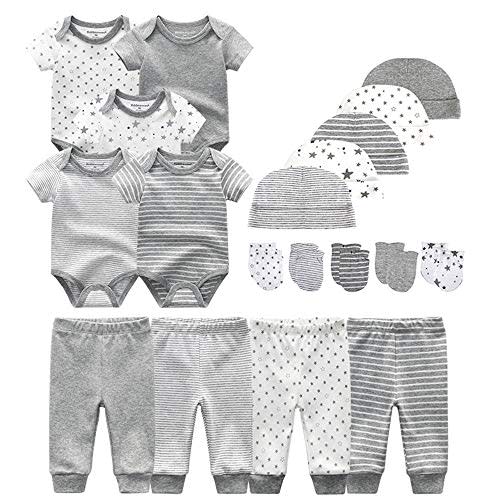 Kiddiezoom Unisex Baby Layette Essentials Giftset Clothing Set 19-Piece For Newborn Baby